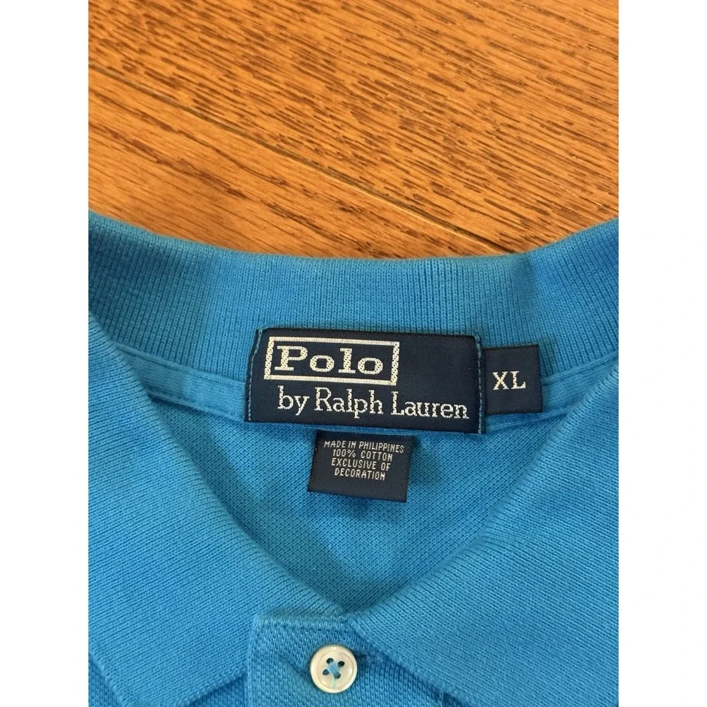 Polo By Ralph Lauren Bright Blue Men's Short Sleeve XL Shirt Yellow Pony